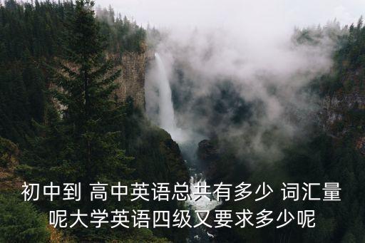 初中到 高中英语总共有多少 词汇量呢大学英语四级又要求多少呢