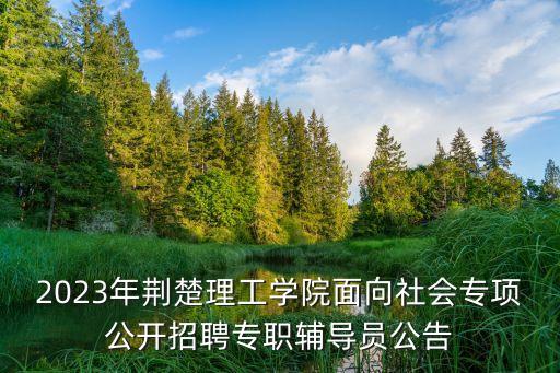 2023年荆楚理工学院面向社会专项公开招聘专职辅导员公告