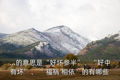 ...的意思是“好坏参半”、“好中有坏”、“ 福祸 相依”的有哪些