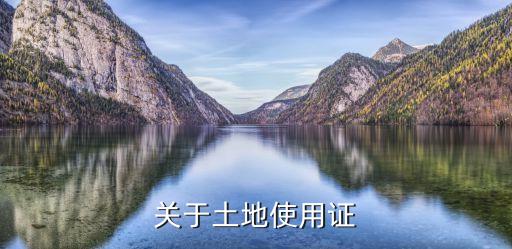 关于土地使用证