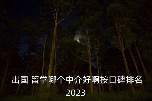  出国 留学哪个中介好啊按口碑排名2023