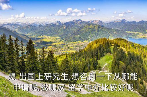 想 出国上研究生,想咨询一下从哪能申请呢,找哪家 留学中介比较好呢